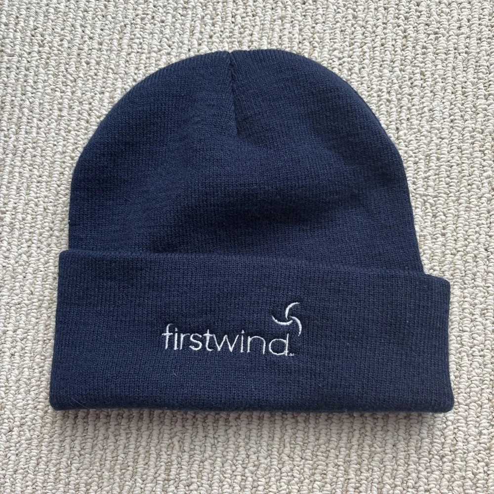 FirstWind Renewable Energy Wind Turbines Acrylic Winter Beanie Hat Cap Knit